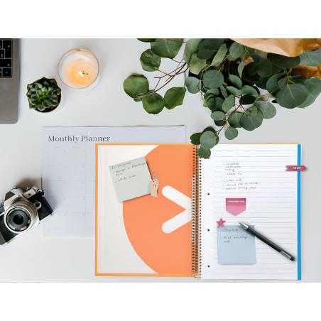 Cuaderno espiral a4 micro antartik tapa forrada 120h 90 gr horizontal 5 bandas 4 taladros color mostaza