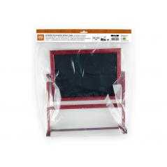 Pizarra marron liderpapel para hostelería doble cara volteable con superficie para rotuladores 32x30 cm
