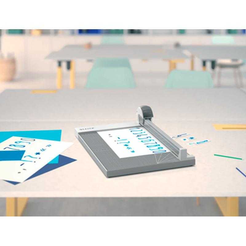 Cizalla de rodillo leitz precisión office a4+ base madera plastificada longitud corte 381 mm capacidad de