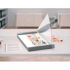 Guillotina de palanca leitz precision office pro a3 base cristal longitud corte 457 mm capacidad de corte 25 hojas