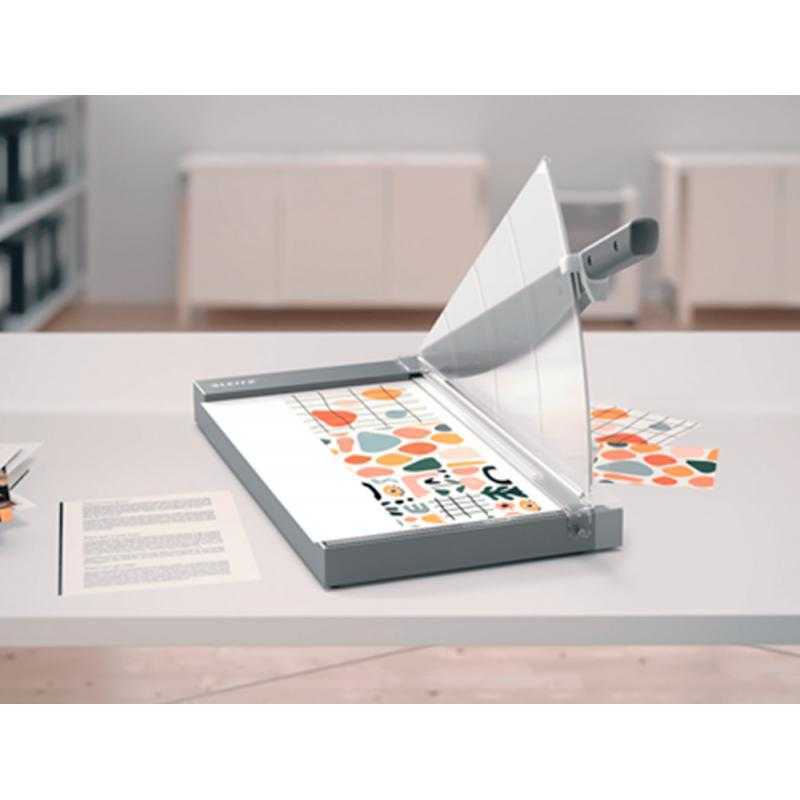 Guillotina de palanca leitz precision office pro a3 base cristal longitud corte 457 mm capacidad de corte 25 hojas