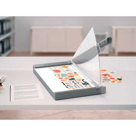 Guillotina de palanca leitz precision office pro a3 base cristal longitud corte 457 mm capacidad de corte 25 hojas