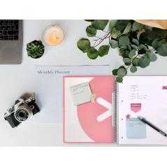 Cuaderno espiral a4 micro antartik tapa forrada 120h 90 gr liso 5 bandas 4 taladros color coral