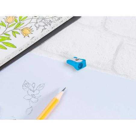 Sacapuntas liderpapel metalico cuña 1 uso color azul