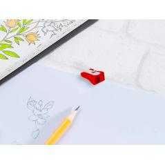 Sacapuntas liderpapel metalico cuña 1 uso color rojo