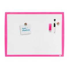 Pizarra blanca nobo magnética marco fucsia 430x585 mm