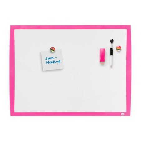 Pizarra blanca nobo magnética marco fucsia 430x585 mm
