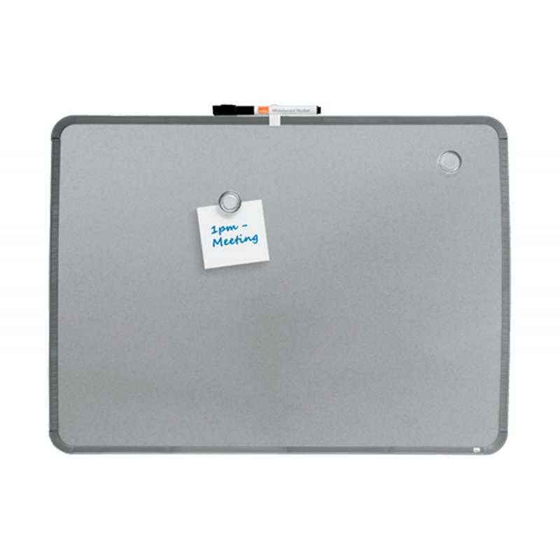 Pizarra nobo magnética para el hogar acero marco slim plata 430x580 mm