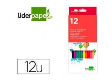 Lápices de colores liderpapel caja de 12 unidades colores surtidos