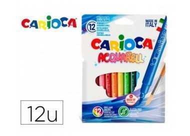 Rotulador carioca aquarelle punta de pincel caja de 12 colores surtidos