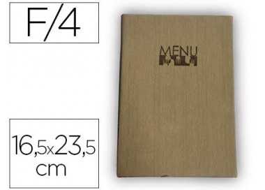 Porta menus liderpapel pu con 4 fundas 16,5 x 23,5 cm