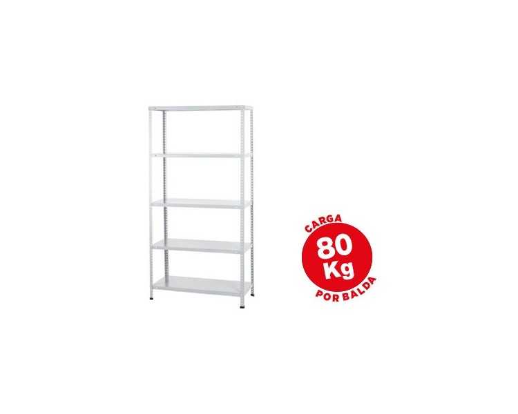 Estanteria metalica ar storage 180x90x40 cm 5 estantes 80 kg por estante color blanco