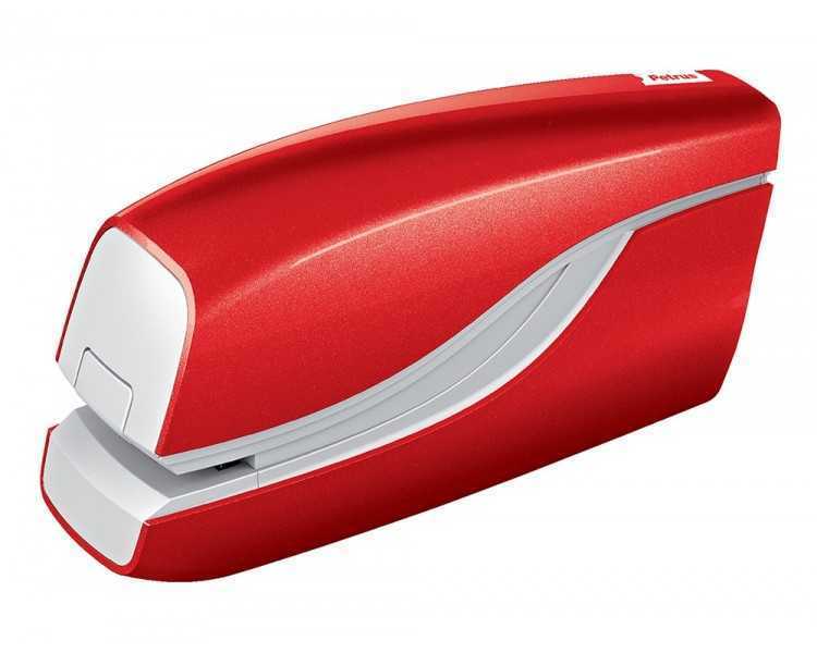 Grapadora petrus electrica e-310 contactless rojo metalizado capacidad 12 hojas usa grapas nº 10