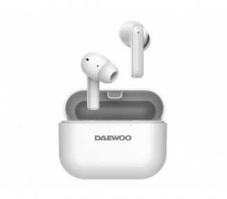 Auricular daewoo tws in-ear bluetooth 5.3 con estuche de carga usb tipo-c autonomia 6 horas color blanco