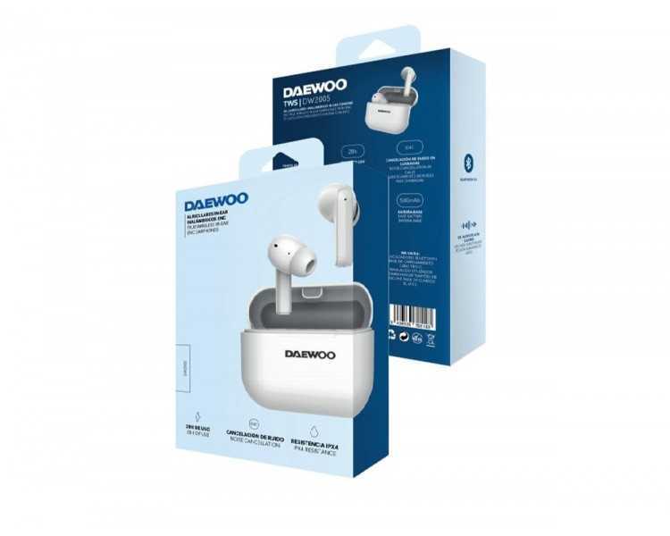 Auricular daewoo tws in-ear bluetooth 5.3 con estuche de carga usb tipo-c autonomia 6 horas color blanco