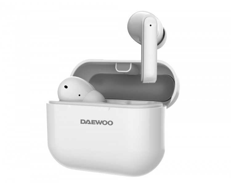 Auricular daewoo tws in-ear bluetooth 5.3 con estuche de carga usb tipo-c autonomia 6 horas color blanco