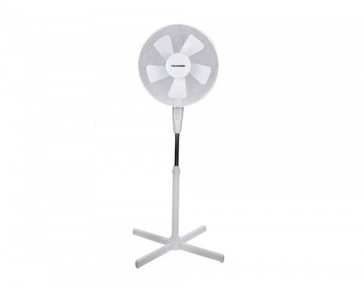 Ventilador blaupunkt pie base cruzada 5 aspas 3 velocidades altura regulable 50w
