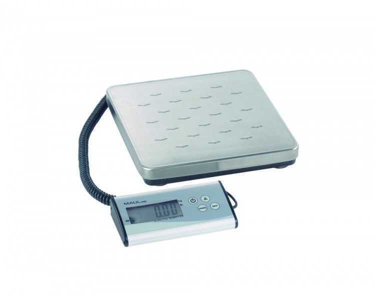 Bascula para paquetes maul cargo con visor separado 120 kg precision pesaje 50 gr color acero inoxidable