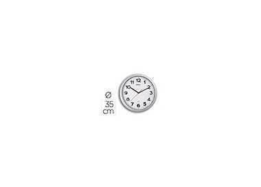 Reloj maul step de pared redondo 35 cm diametro electrico color plata Reloj maul step de pared redondo 35 cm diametro electrico color plata