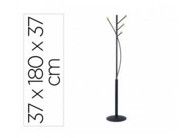 Perchero metalico maul laura 4 colgadores madera color negro 370x1800x370 mm