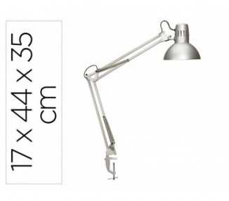 Lampara de escritorio maul study con pinza color plata 170x440x350 mm