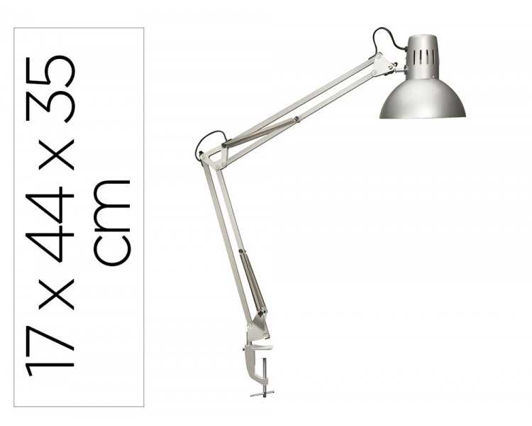 Lampara de escritorio maul study con pinza color plata 170x440x350 mm