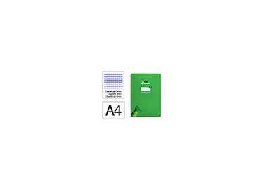 Cuaderno espiral liderpapel din a4 pautaguia tapa dura 80h 90 gr cuadro pautado 3mm color verde
