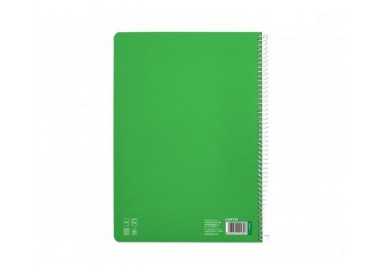 Cuaderno espiral liderpapel din a4 pautaguia tapa dura 80h 90 gr cuadro pautado 3mm color verde