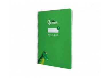 Cuaderno espiral liderpapel din a4 pautaguia tapa dura 80h 90 gr cuadro pautado 3mm color verde