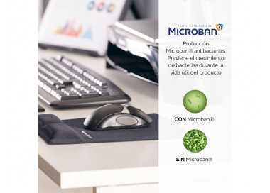 Alfombrilla para raton fellowes canal health-v negra con reposamuñecas de gel 222x209,6x251 mm