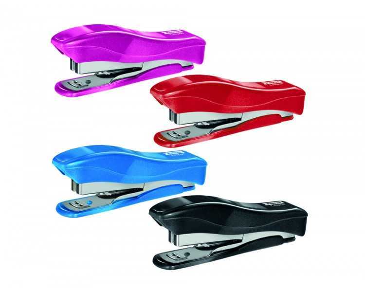 Grapadora petrus liliput 200 wow capacidad 12 hojas + caja grapas 23/6 colores surtidos