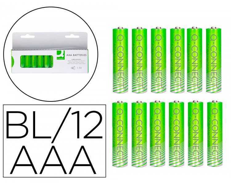 Pila q-connect alcalina aaa blister con 12 unidades