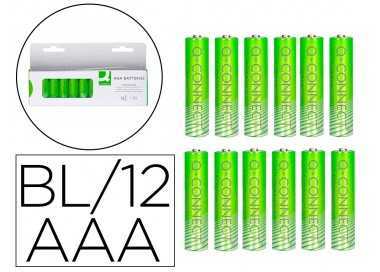 Pila q-connect alcalina aaa blister con 12 unidades