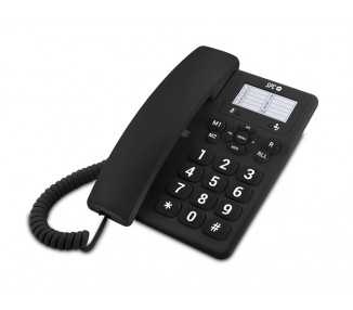 Telefono spc sobremesa teclas grandes con rellamada 3 niveles volumen opcion mute 3 memorias directas color negro