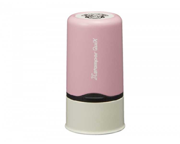 Sello x stamper quix nombre personalizable color rosa 13 mm qn32
