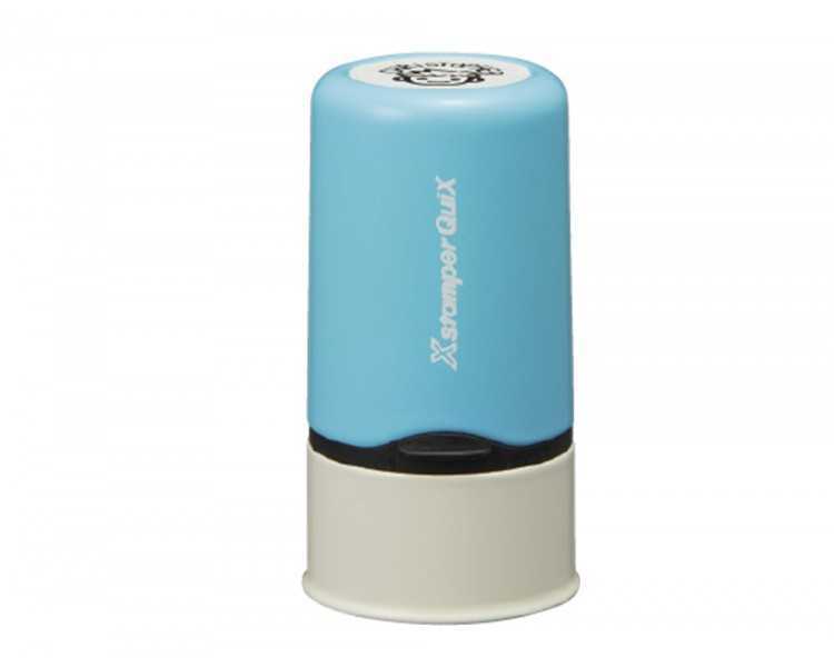 Sello x stamper quix nombre personalizable color azul 13 mm qn32