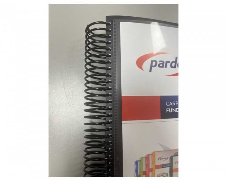Carpeta pardo escaparate con espiral 80 fundas folio personalizable color negro