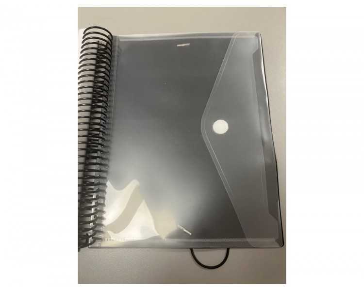 Carpeta pardo escaparate con espiral 80 fundas folio personalizable color negro