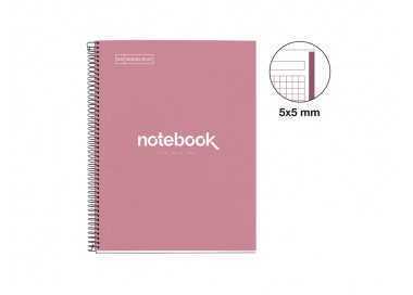 Cuaderno espiral miquelrius notebook emotions rose dust tapa forrada din a4 microperforado 80 hojas 90