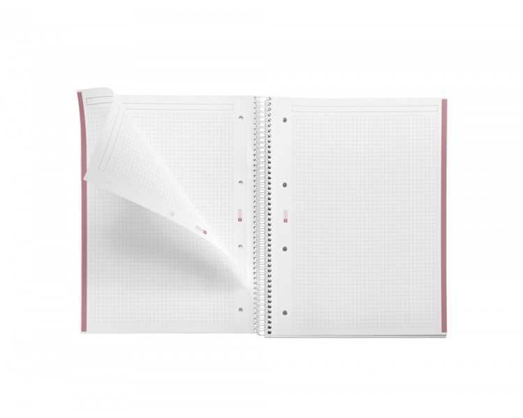 Cuaderno espiral miquelrius notebook emotions rose dust tapa forrada din a4 microperforado 80 hojas 90