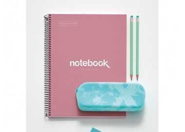 Cuaderno espiral miquelrius notebook emotions rose dust tapa forrada din a4 microperforado 80 hojas 90