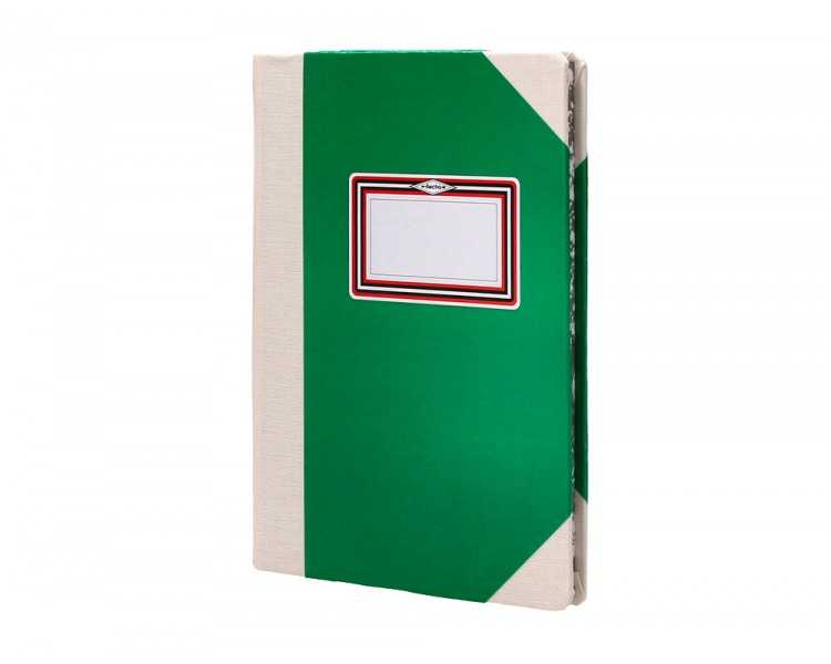 Libro cartone cosido fernandes flecha din a6+ rayado horizontal 50 hojas 100 gr verde
