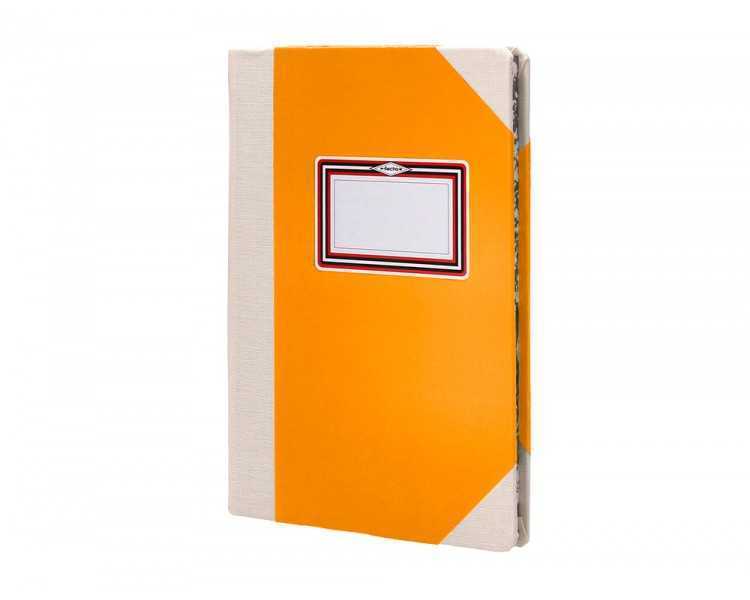 Libro cartone cosido fernandes flecha din a6+ rayado horizontal 50 hojas 100 gr naranja