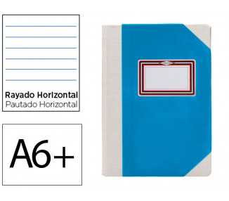 Libro cartone cosido fernandes flecha din a6+ rayado horizontal 50 hojas 100 gr azul
