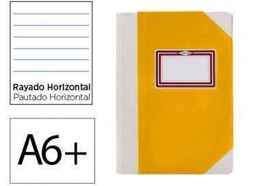 Libro cartone cosido fernandes flecha din a6+ rayado horizontal 50 hojas 100 gr amarillo