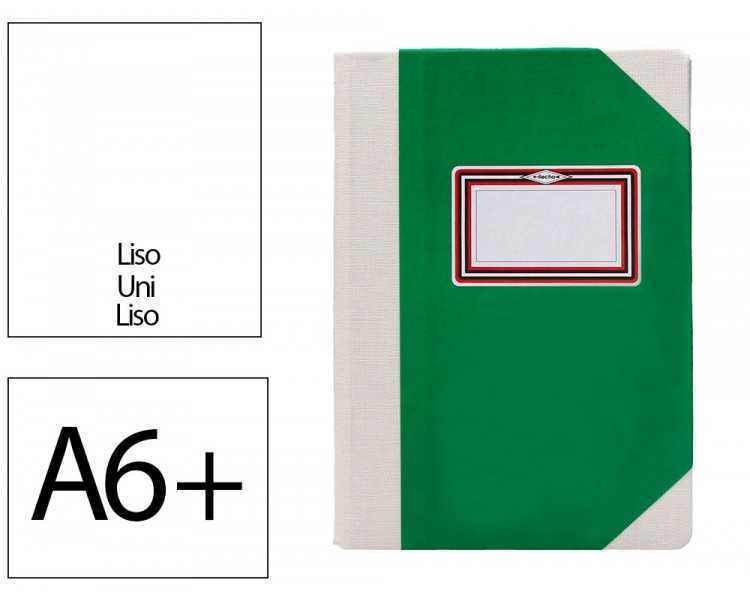 Libro cartone cosido fernandes flecha din a6+ liso 50 hojas 100 gr verde