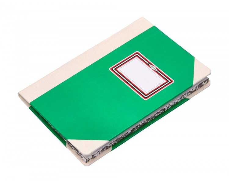 Libro cartone cosido fernandes flecha din a6+ liso 50 hojas 100 gr verde