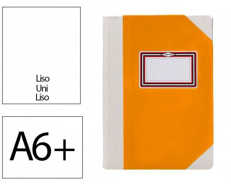 Libro cartone cosido fernandes flecha din a6+ liso 50 hojas 100 gr naranja