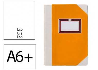 Libro cartone cosido fernandes flecha din a6+ liso 50 hojas 100 gr naranja