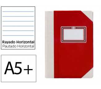 Libro cartone cosido fernandes flecha din a5+ rayado horizontal 50 hojas 100 gr rojo